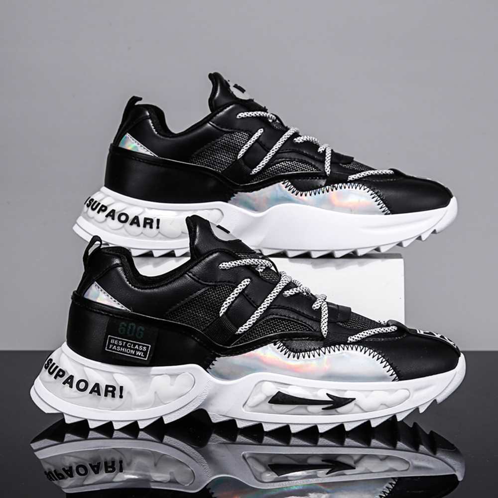 Fashion Trend Men Casual Sports Shoes Breathable  Running Shoes Athletic Walking - White EU 41